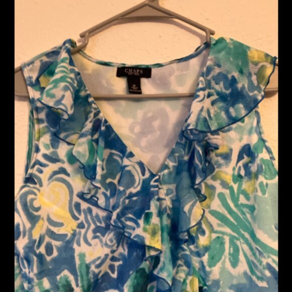 🎃3/$10 SALE🎃Chaps brand size 1X Colorful Sleeveless Top - Picture 2 of 4